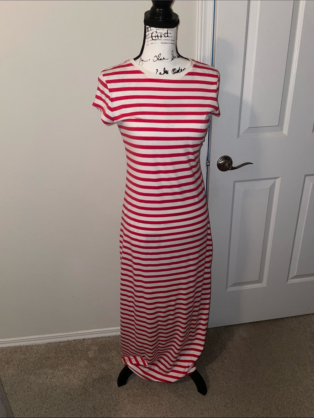 a new day Red & White Striped Maxi Dress